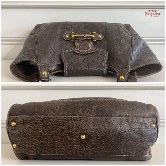 Authentic GUCCI Dark Brown Guccissima Leather New Pelham Large Shoulder Bag - Picture 10 of 15